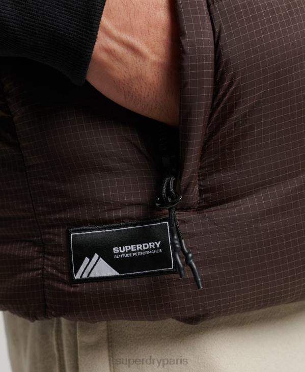 Superdry Hommes gilet matelassé court touchline D64Z958 vêtements brun