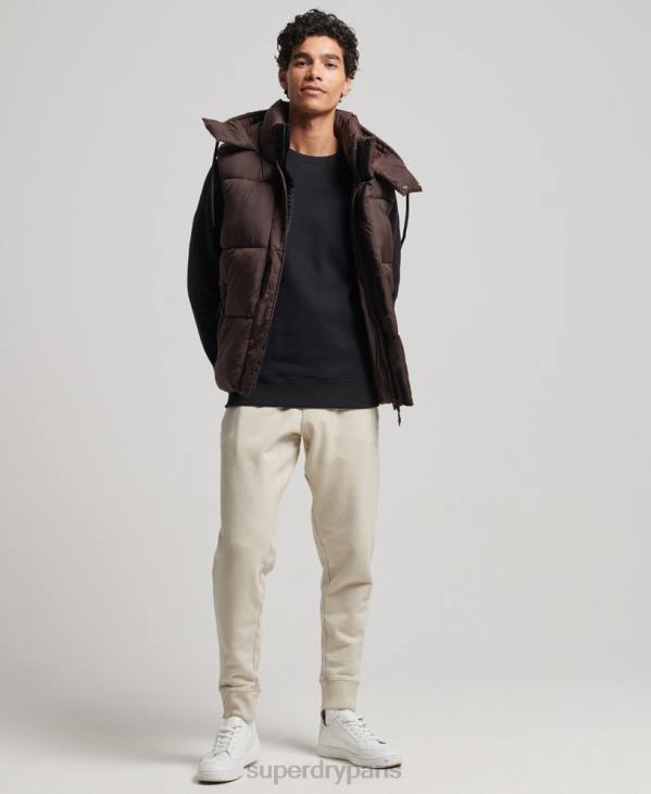 Superdry Hommes gilet matelassé court touchline D64Z958 vêtements brun