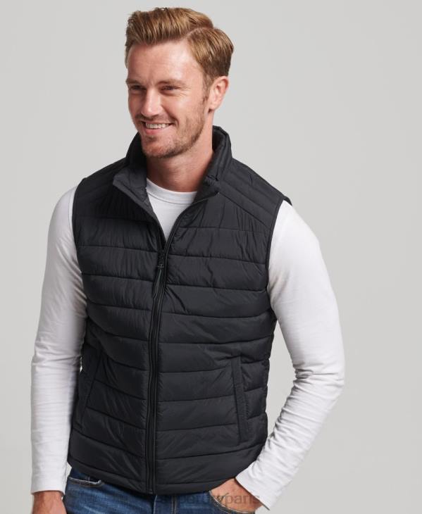 Superdry Hommes gilet matelassé léger D64Z4435 vêtements noir