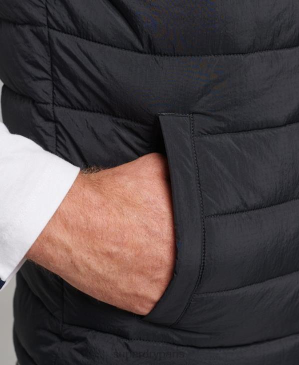 Superdry Hommes gilet matelassé léger D64Z4435 vêtements noir