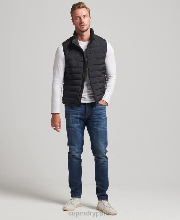 Superdry Hommes gilet matelassé léger D64Z4435 vêtements noir