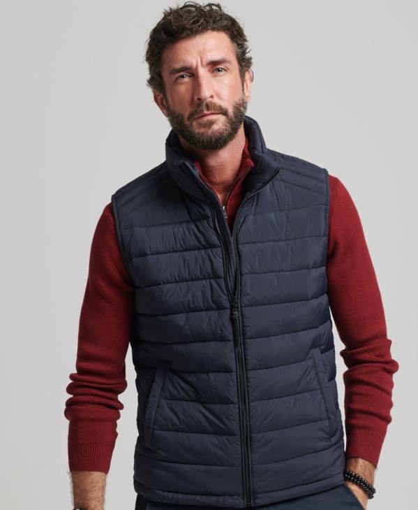 Superdry Hommes gilet matelassé léger D64Z4590 vêtements marine