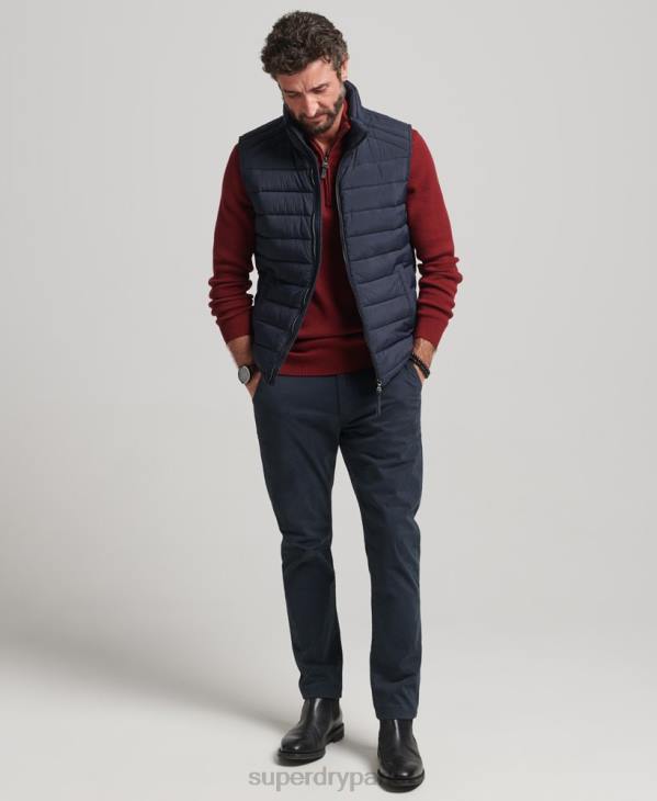 Superdry Hommes gilet matelassé léger D64Z4590 vêtements marine