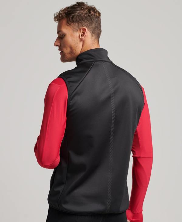 Superdry Hommes gilet matelassé run hybride D64Z1133 vêtements noir
