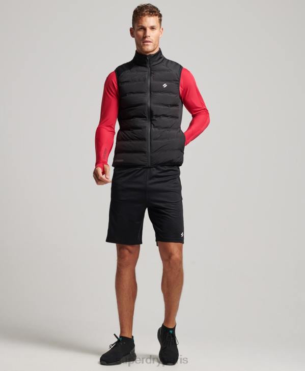 Superdry Hommes gilet matelassé run hybride D64Z1133 vêtements noir