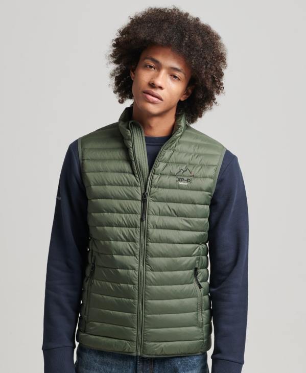 Superdry Hommes gilet tech core en duvet D64Z4445 vêtements kaki