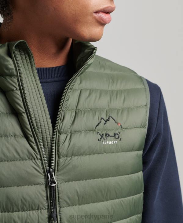 Superdry Hommes gilet tech core en duvet D64Z4445 vêtements kaki