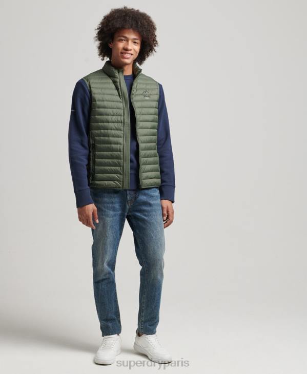 Superdry Hommes gilet tech core en duvet D64Z4445 vêtements kaki