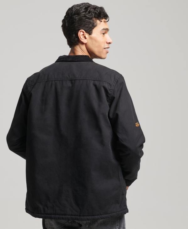 Superdry Hommes mélange utilitaire sur chemise D64Z4598 vêtements noir