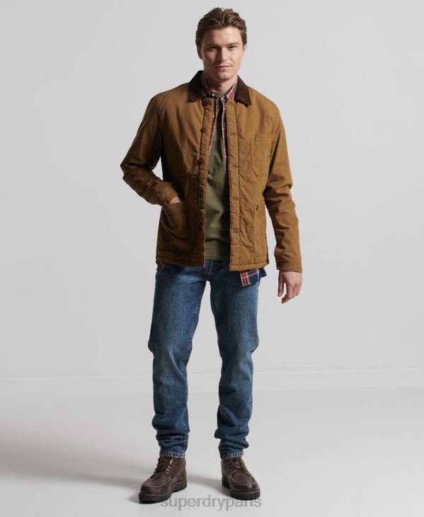 Superdry Hommes mélange utilitaire sur chemise D64Z4712 vêtements brun