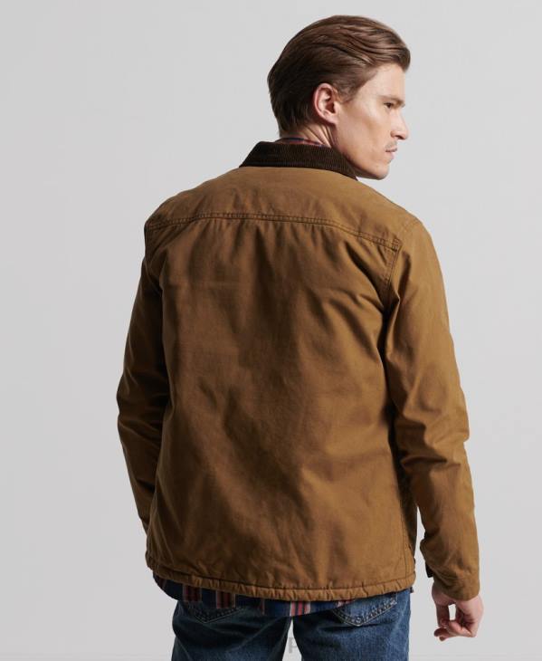 Superdry Hommes mélange utilitaire sur chemise D64Z4712 vêtements brun