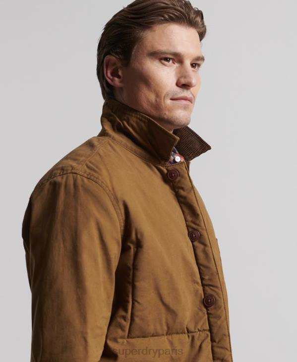 Superdry Hommes mélange utilitaire sur chemise D64Z4712 vêtements brun