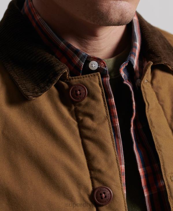 Superdry Hommes mélange utilitaire sur chemise D64Z4712 vêtements brun