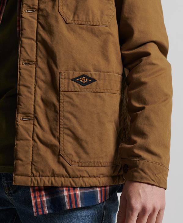 Superdry Hommes mélange utilitaire sur chemise D64Z4712 vêtements brun