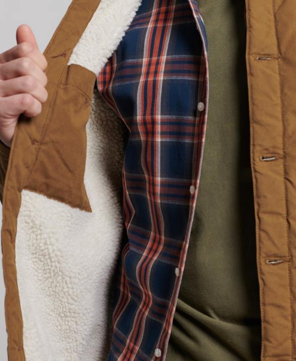 Superdry Hommes mélange utilitaire sur chemise D64Z4712 vêtements brun