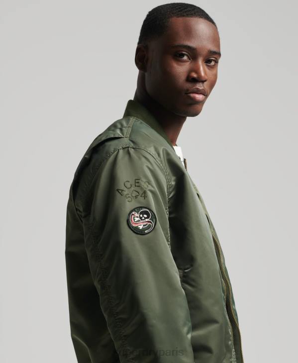 Superdry Hommes ma1 blouson aviateur D64Z1107 vêtements vert