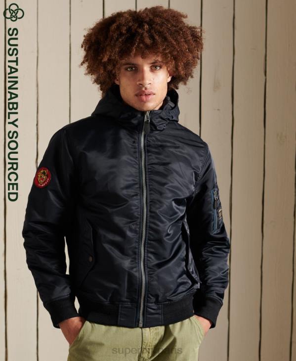 Superdry Hommes ma1 veste bomber à capuche D64Z4658 vêtements marine
