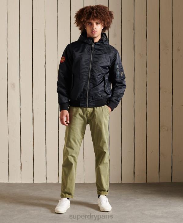 Superdry Hommes ma1 veste bomber à capuche D64Z4658 vêtements marine