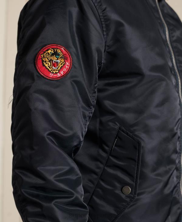 Superdry Hommes ma1 veste bomber à capuche D64Z4658 vêtements marine