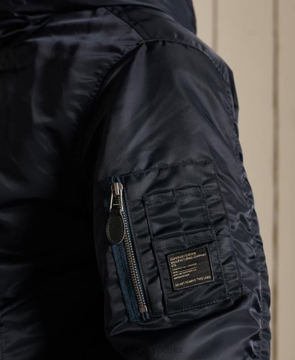 Superdry Hommes ma1 veste bomber à capuche D64Z4658 vêtements marine