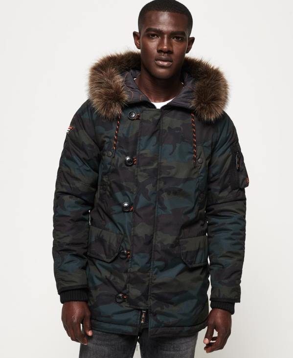 Superdry Hommes parka D64Z1134 vêtements vert
