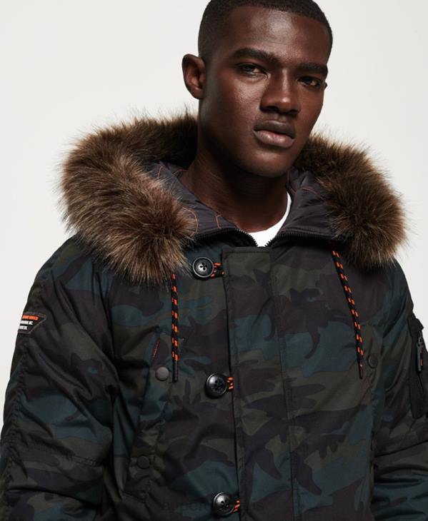 Superdry Hommes parka D64Z1134 vêtements vert