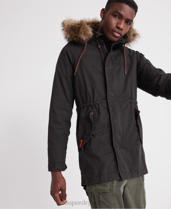 Superdry Hommes parka aviator mountain rookie D64Z4605 vêtements noir