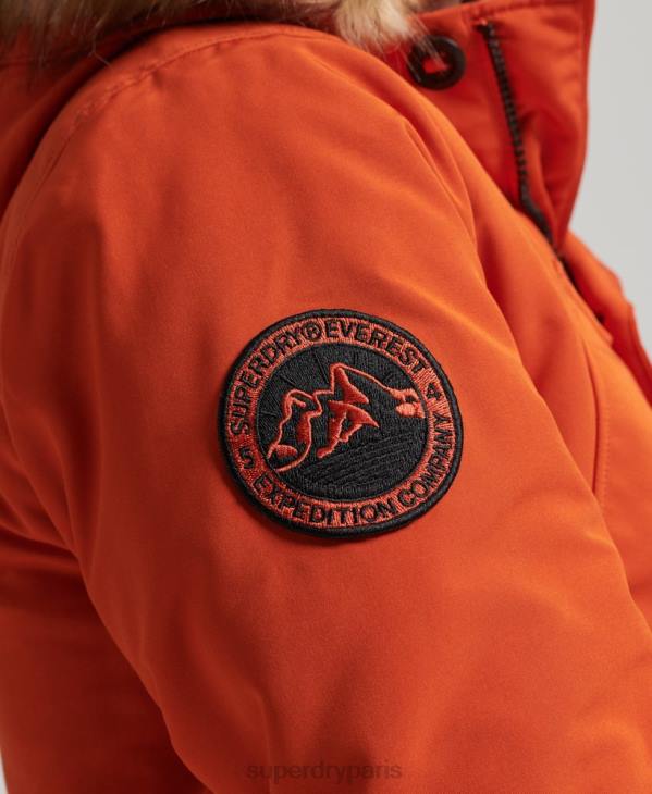 Superdry Hommes parka à capuche en fausse fourrure everest D64Z1004 vêtements orange