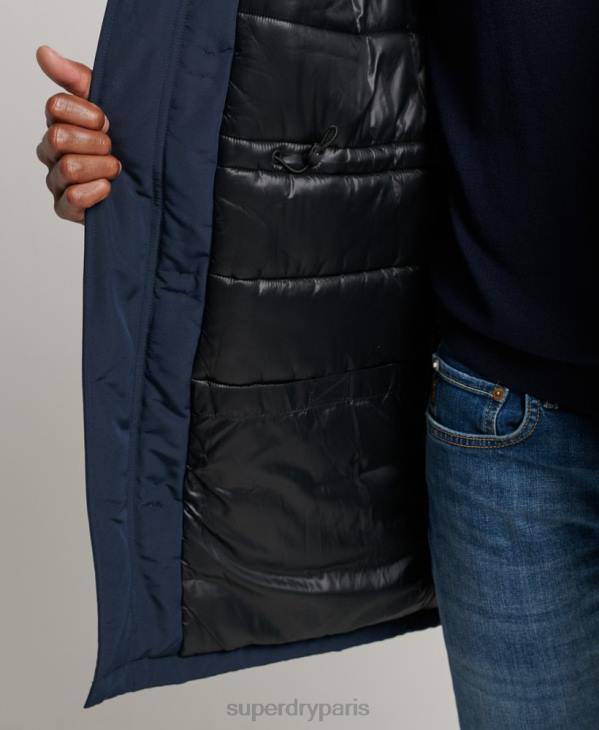 Superdry Hommes parka à capuche en fausse fourrure everest D64Z1005 vêtements marine