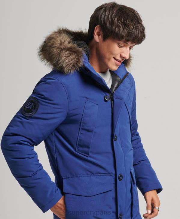 Superdry Hommes parka à capuche en fausse fourrure everest D64Z4498 vêtements marine