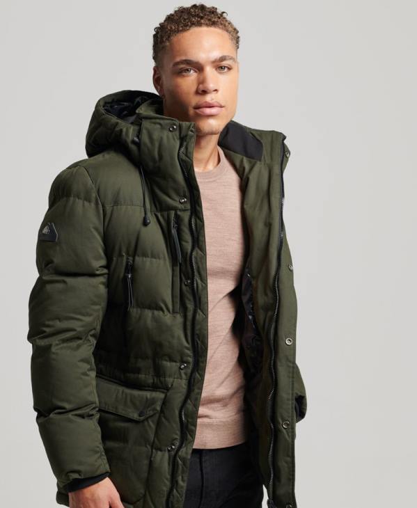 Superdry Hommes parka d'expédition en microfibre D64Z4448 vêtements vert