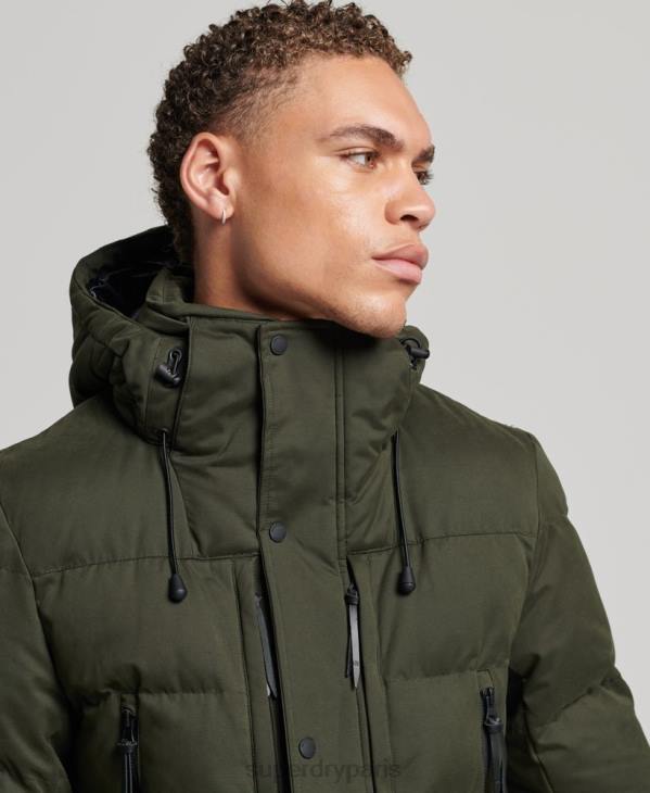 Superdry Hommes parka d'expédition en microfibre D64Z4448 vêtements vert