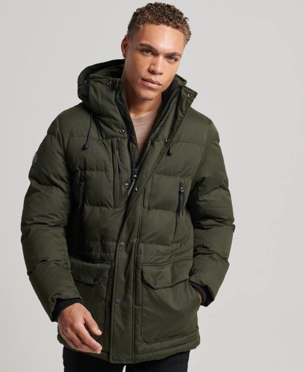 Superdry Hommes parka d'expédition en microfibre D64Z4448 vêtements vert