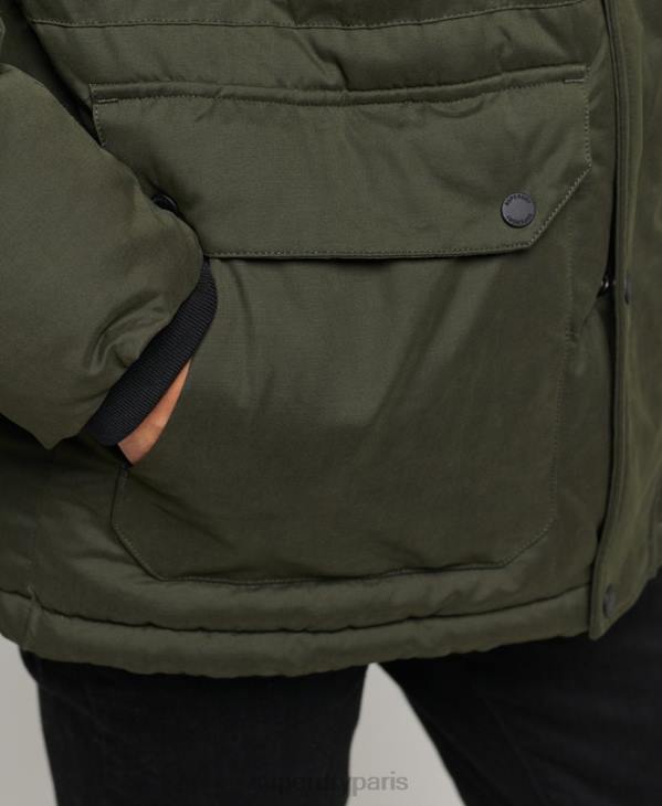 Superdry Hommes parka d'expédition en microfibre D64Z4448 vêtements vert