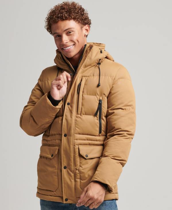 Superdry Hommes parka d'expédition en microfibre D64Z4478 vêtements brun