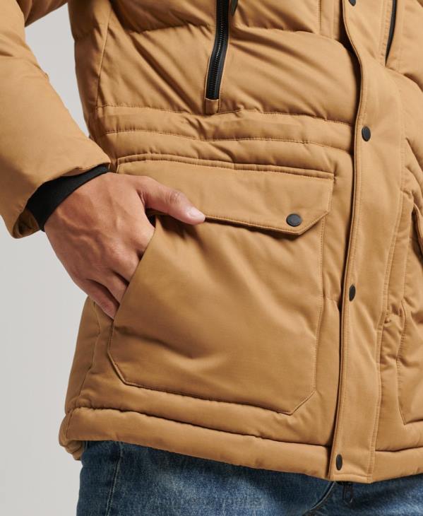 Superdry Hommes parka d'expédition en microfibre D64Z4478 vêtements brun