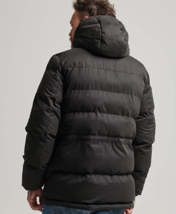 Superdry Hommes parka d'expédition en microfibre D64Z4557 vêtements noir