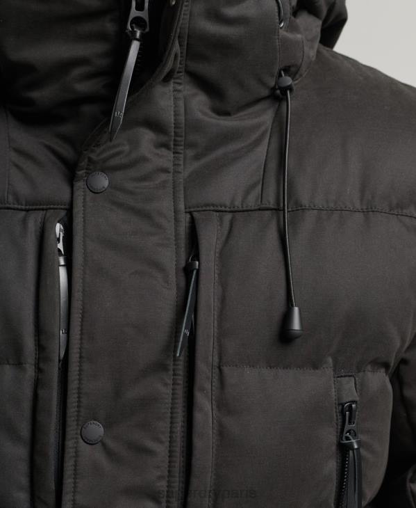 Superdry Hommes parka d'expédition en microfibre D64Z4557 vêtements noir