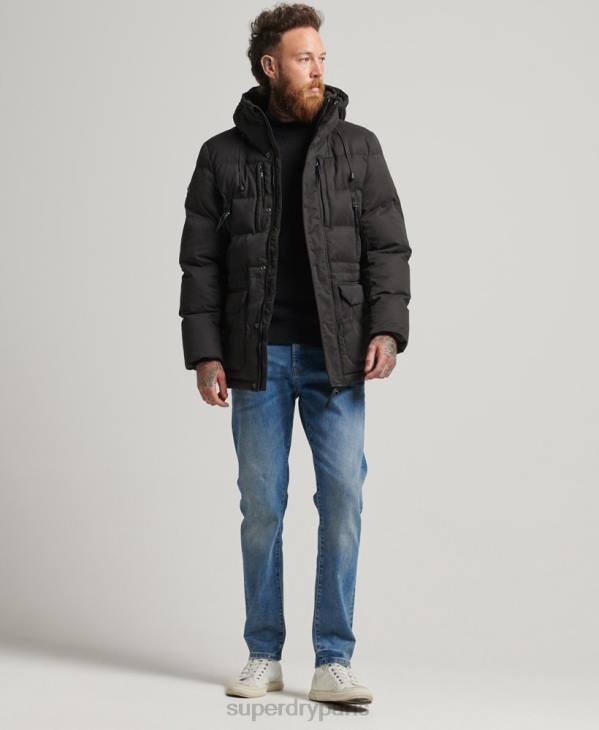 Superdry Hommes parka d'expédition en microfibre D64Z4557 vêtements noir