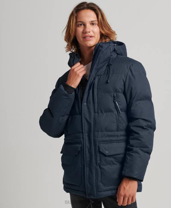 Superdry Hommes parka d'expédition en microfibre D64Z4596 vêtements marine