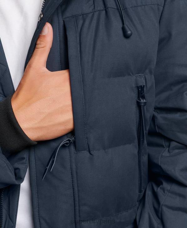 Superdry Hommes parka d'expédition en microfibre D64Z4596 vêtements marine