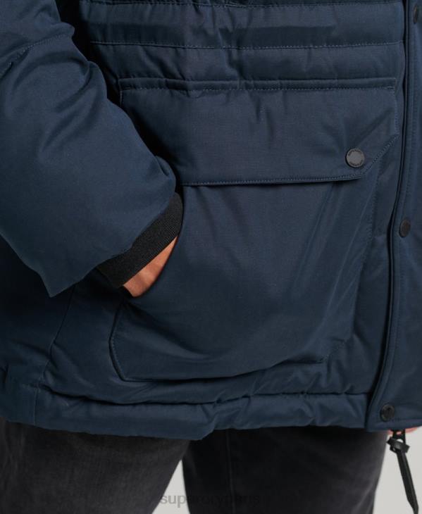 Superdry Hommes parka d'expédition en microfibre D64Z4596 vêtements marine