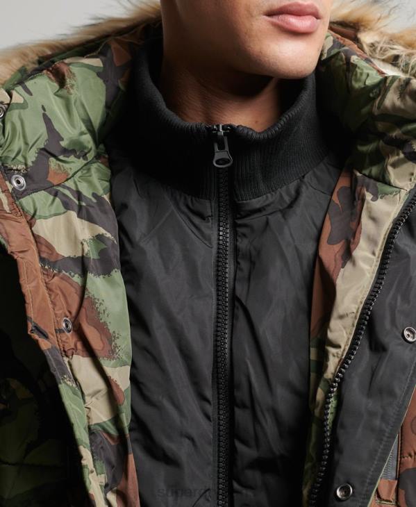 Superdry Hommes parka d'expédition sd D64Z4775 vêtements vert