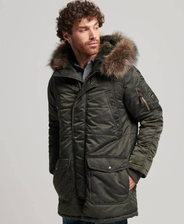 Superdry Hommes parka en chinook D64Z4479 vêtements kaki