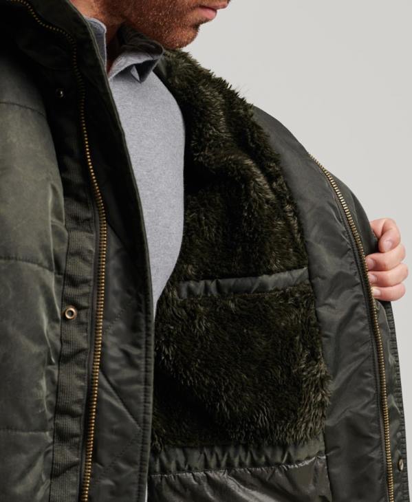 Superdry Hommes parka en chinook D64Z4479 vêtements kaki