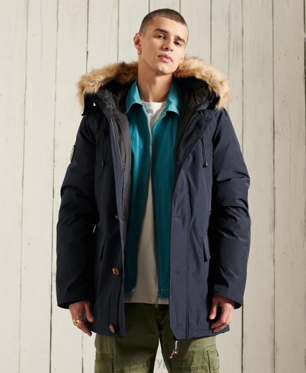 Superdry Hommes parka en duvet rookie D64Z4642 vêtements marine