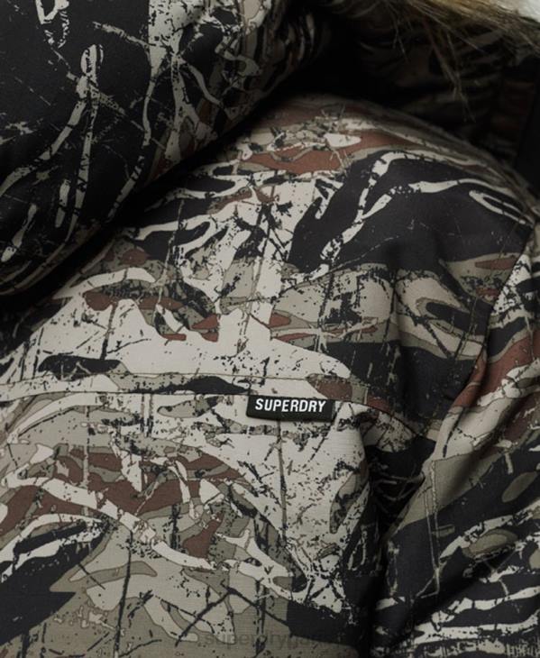Superdry Hommes parka everest à capuche en fausse fourrure D64Z4547 vêtements vert