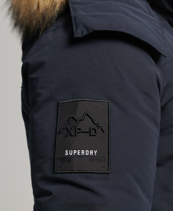 Superdry Hommes parka everest à capuche en fausse fourrure D64Z957 vêtements marine