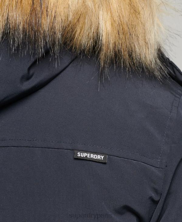 Superdry Hommes parka everest à capuche en fausse fourrure D64Z957 vêtements marine