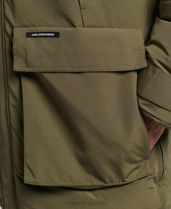 Superdry Hommes parka everest à capuche en fausse fourrure D64Z999 vêtements kaki